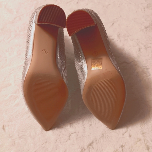 DREAM PAIRS Silver Rhinestone Chunky Heel Ankle Booties Pointed Toe Short Boots - Picture 11 of 11